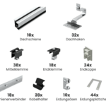 Unterkonstruktion Standardhaken für 10 Module andere Hakenarten verfügbar