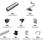 Unterkonstruktion Standardhaken für 20 Module, andere Hakenarten verfügbar