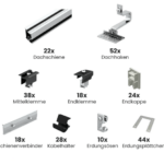 Unterkonstruktion Standardhaken für 22 Module, andere Hakenarten verfügbar