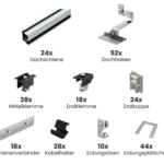 Unterkonstruktion Standardhaken für 24 Module, andere Hakenarten verfügbar