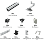 Unterkonstruktion Standardhaken für 28 Module, andere Hakenarten verfügbar