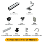 Unterkonstruktion Standardhaken für 30 Module, andere Hakenarten verfügbar