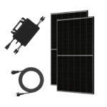 Steckerfertiges 850 Wp Glas-Glas Balkonkraftwerk mit Hoymiles HMS 800 Wifi & Kabel - VERSAND FREI