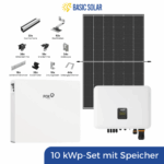 10 kWp PV-Komplettset mit 10 kW Speicher und Unterkonstruktion