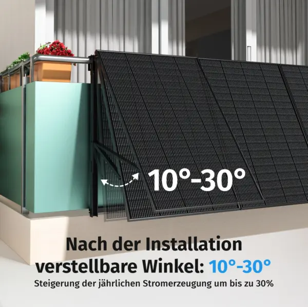 Sunshare Ray Balkonhalterung für Geländer – einstellbare Halterung für Balkonkraftwerke <p data-start="107" data-end="191">Die Sunshare Ray Balkonhalterung ist die ideale Lösung zur sicheren Montage von Solarmodulen am Geländer. Der Neigungswinkel ist flexibel einstellbar, und die stabile Aluminiumkonstruktion sorgt für dauerhaft festen Halt.</p>