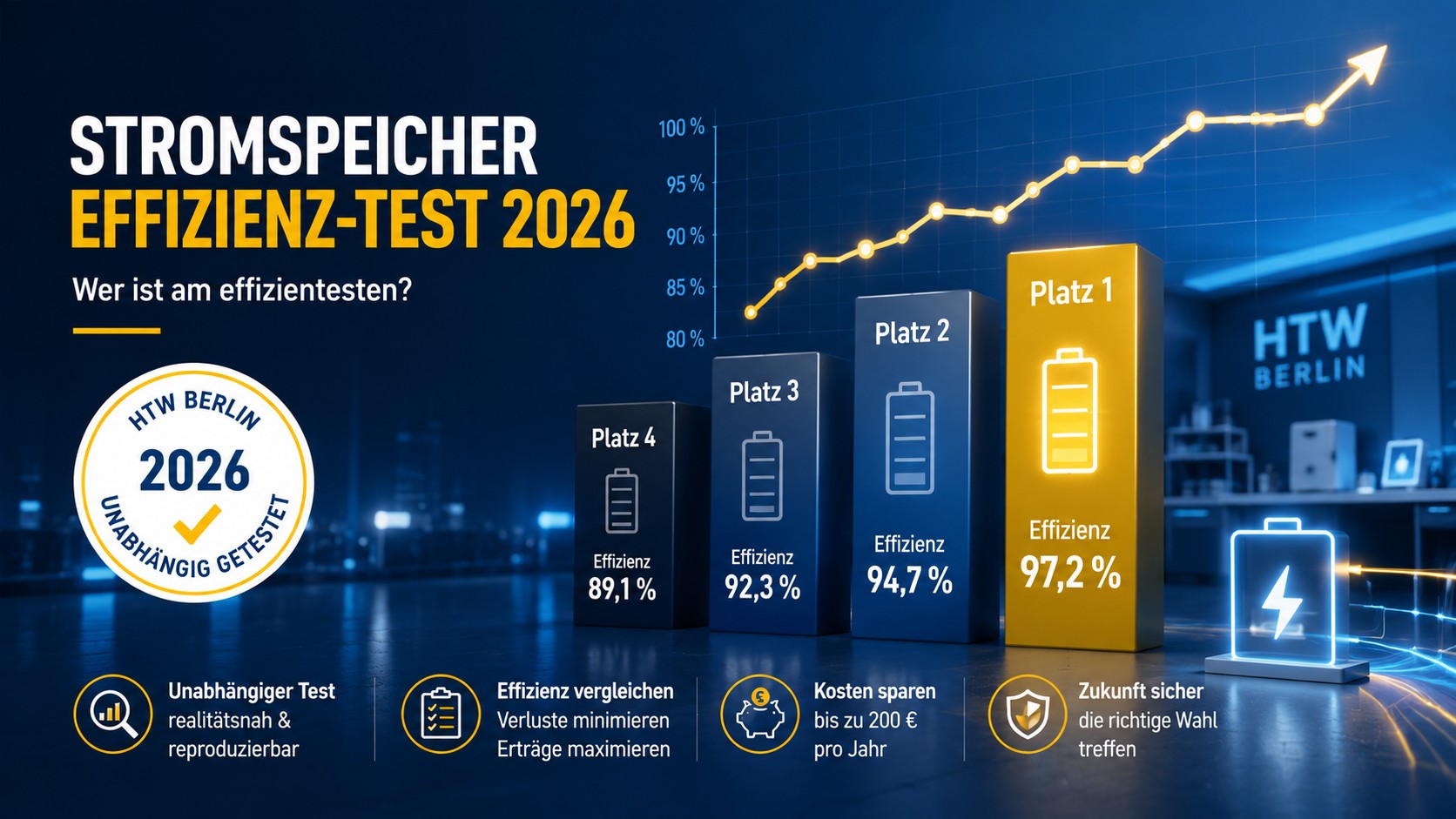 Fox ESS, RCT Power, Fronius und SMA Stromspeicher Effizienz-Test HTW 2026 Vergleich